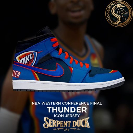 Oklahoma City Thunder NBA Western Conference Final Icon Jersey Air Jordan 1 Sneaker