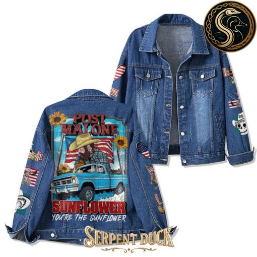Post Malone Sunflower Denim Jacket