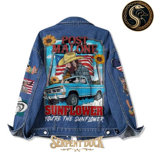 Post Malone Sunflower Denim Jacket