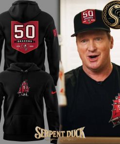 Tampa Bay Buccaneers Football 50th Seasons Logo Black Hoodie