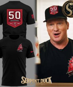 Tampa Bay Buccaneers Football 50th Seasons Logo Black T-Shirt