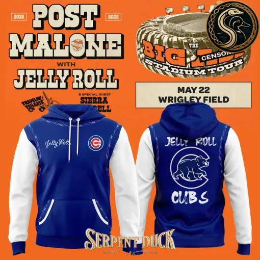 Chicago Cubs x 2025 Jelly Roll Wrigley Field Concert Hoodie